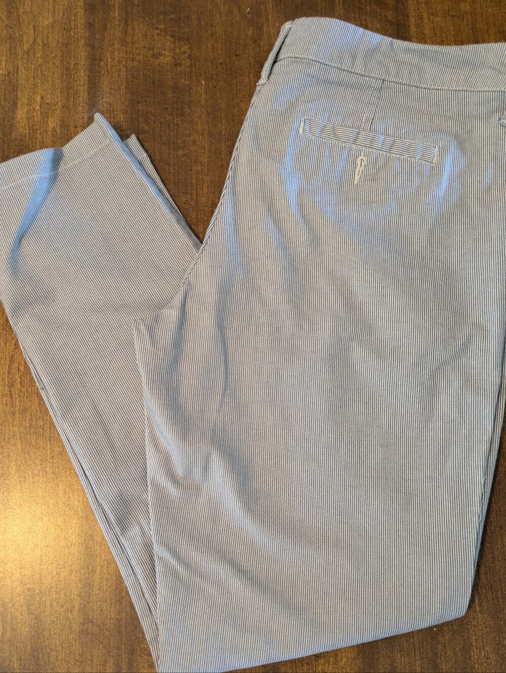 Khakis By Gap Skinny Boyfriend Blue And White Railroad Stripe Pants 4R